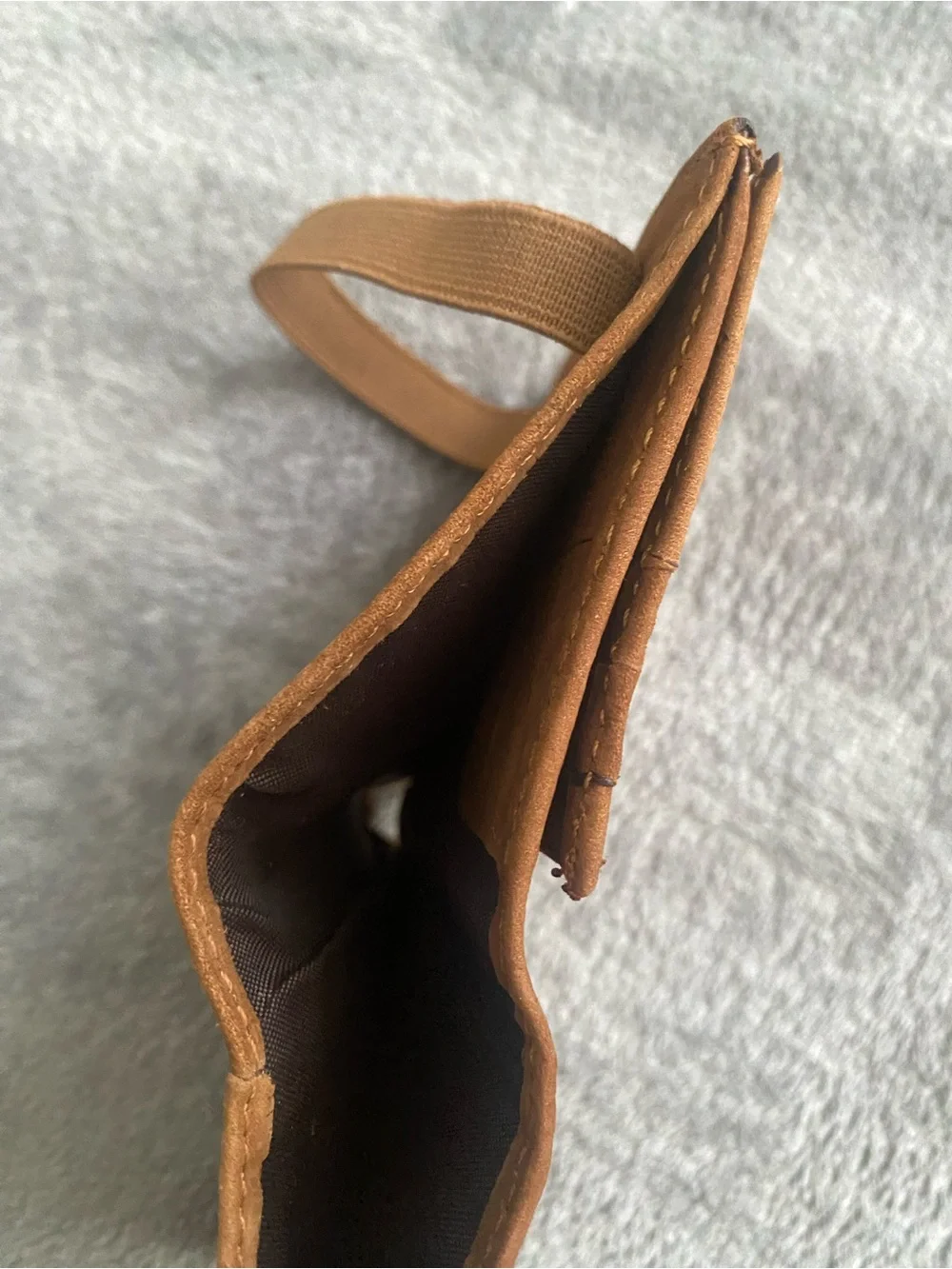 Genuine Leather Brown Minimalist Wallet ID Window